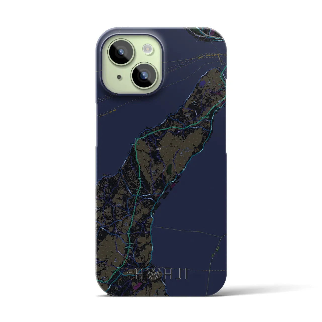 【淡路(兵庫県)】地図柄iPhoneケース(バックカバータイプ)
