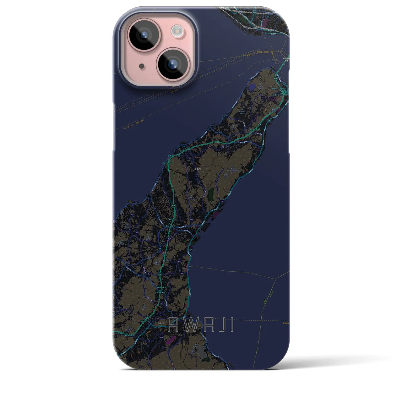 【淡路(兵庫県)】地図柄iPhoneケース(バックカバータイプ)
