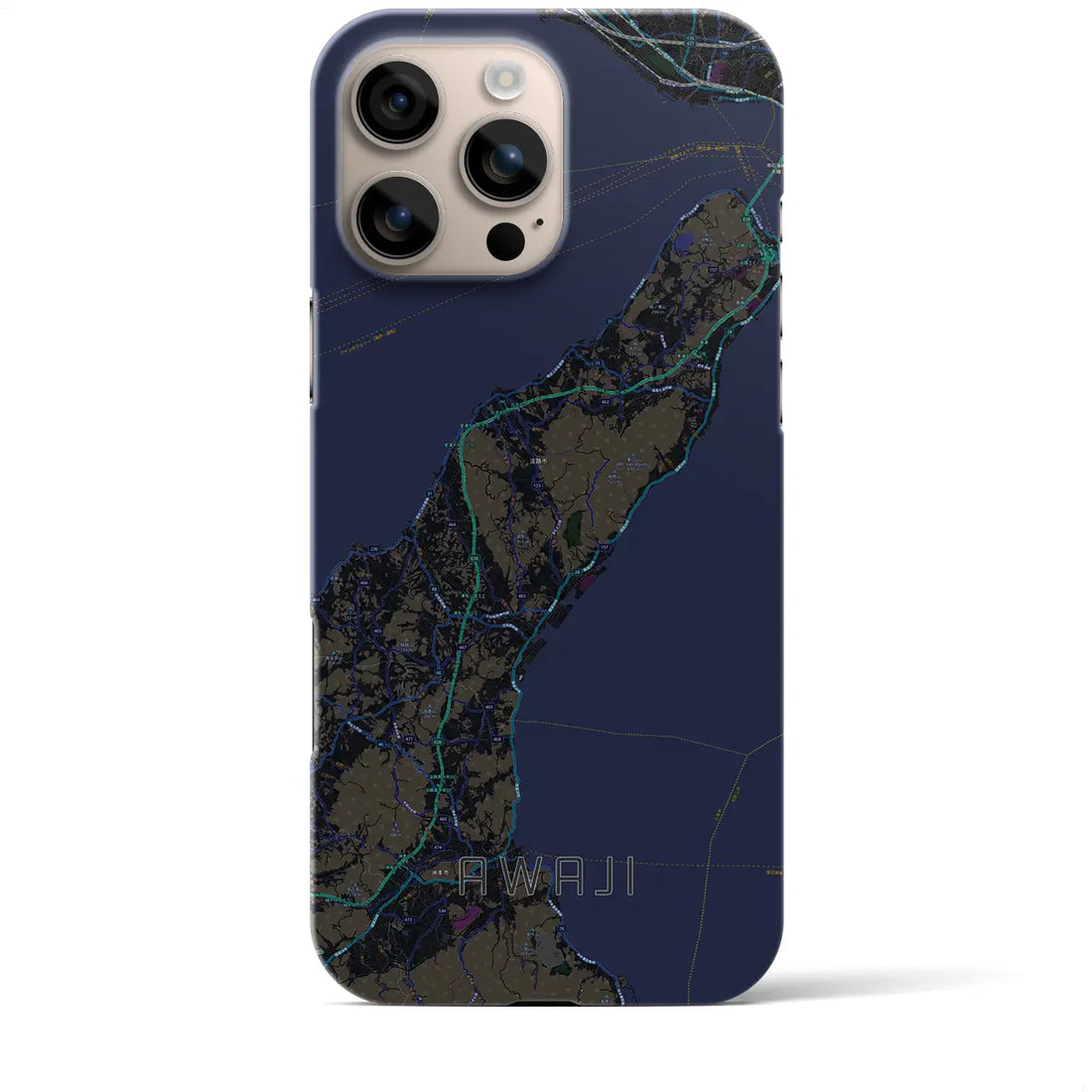 【淡路(兵庫県)】地図柄iPhoneケース(バックカバータイプ)