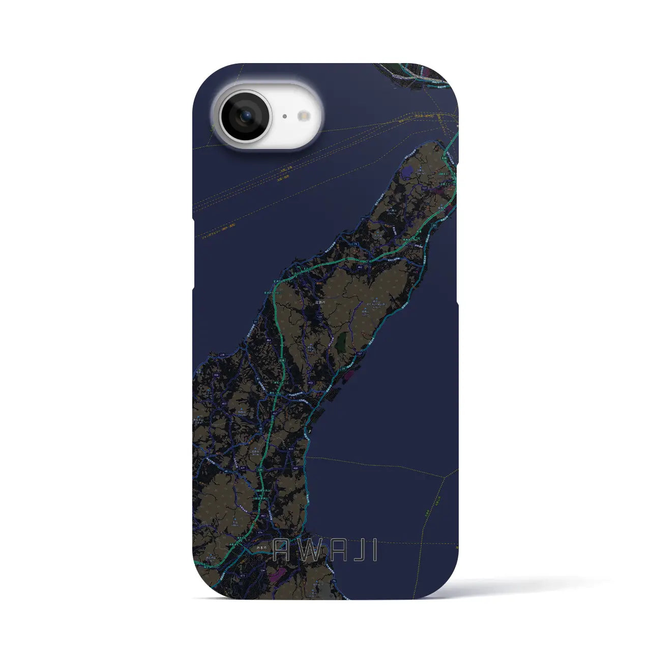 【淡路(兵庫県)】地図柄iPhoneケース(バックカバータイプ)