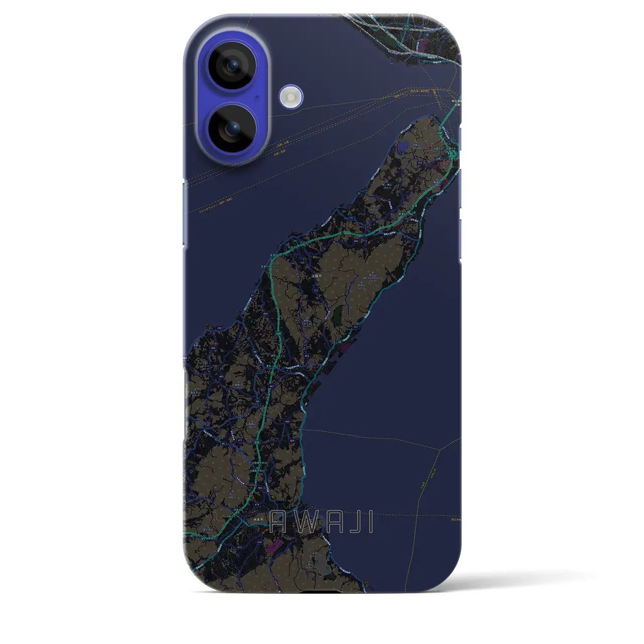 【淡路(兵庫県)】地図柄iPhoneケース(バックカバータイプ)