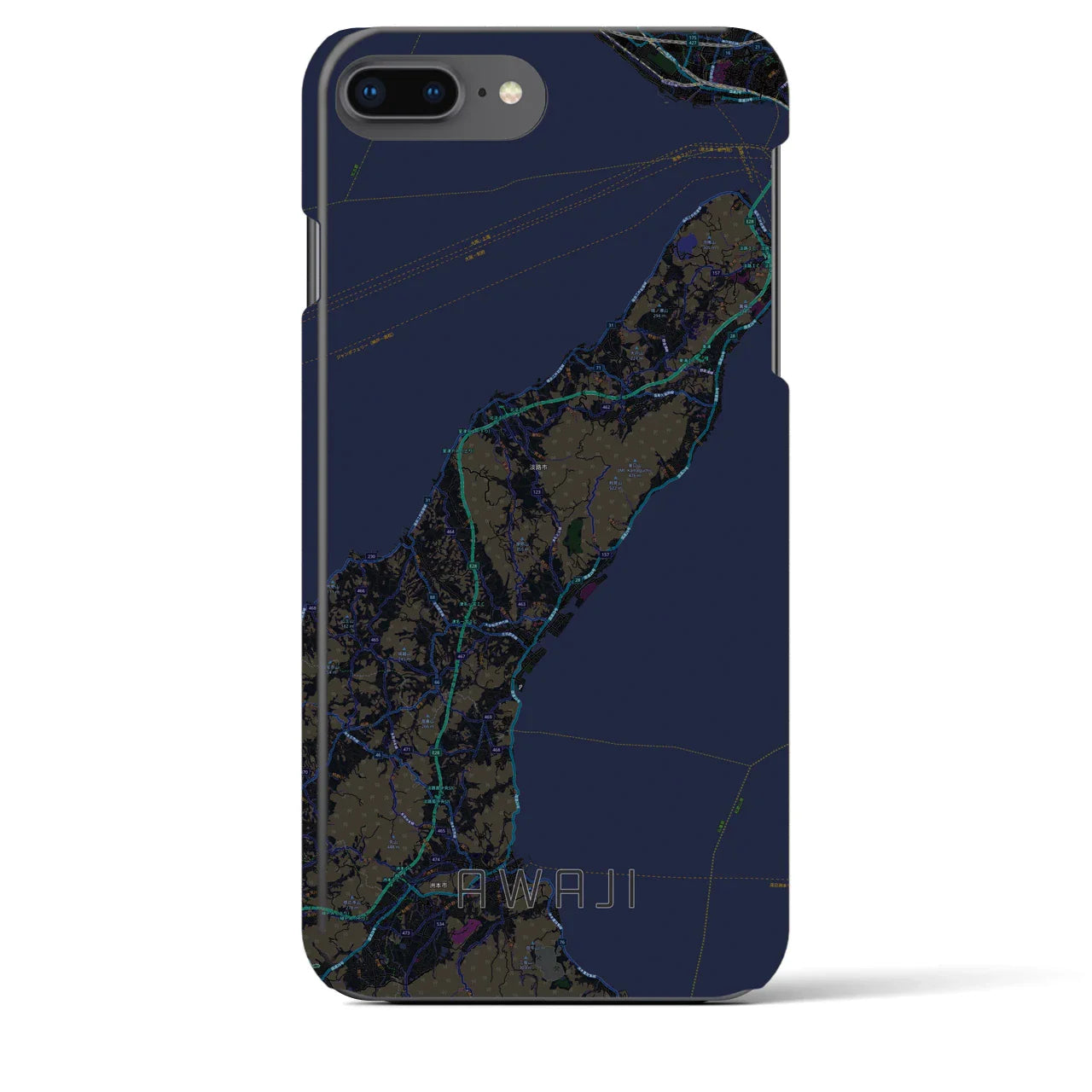 【淡路(兵庫県)】地図柄iPhoneケース(バックカバータイプ)