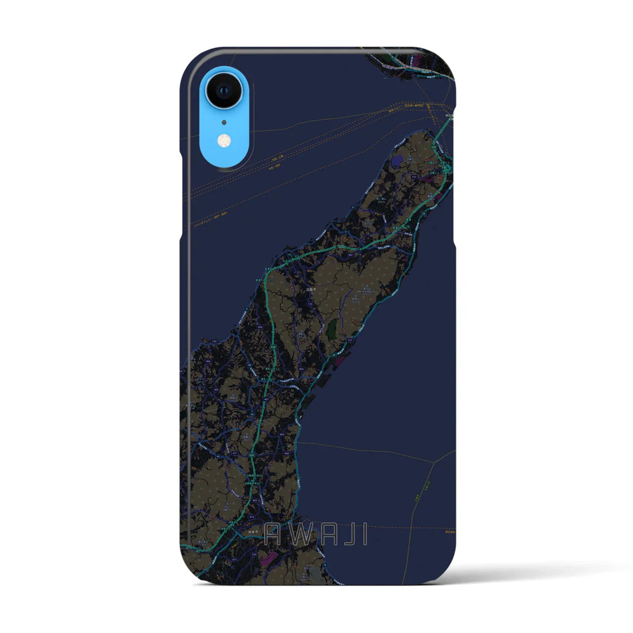 【淡路(兵庫県)】地図柄iPhoneケース(バックカバータイプ)