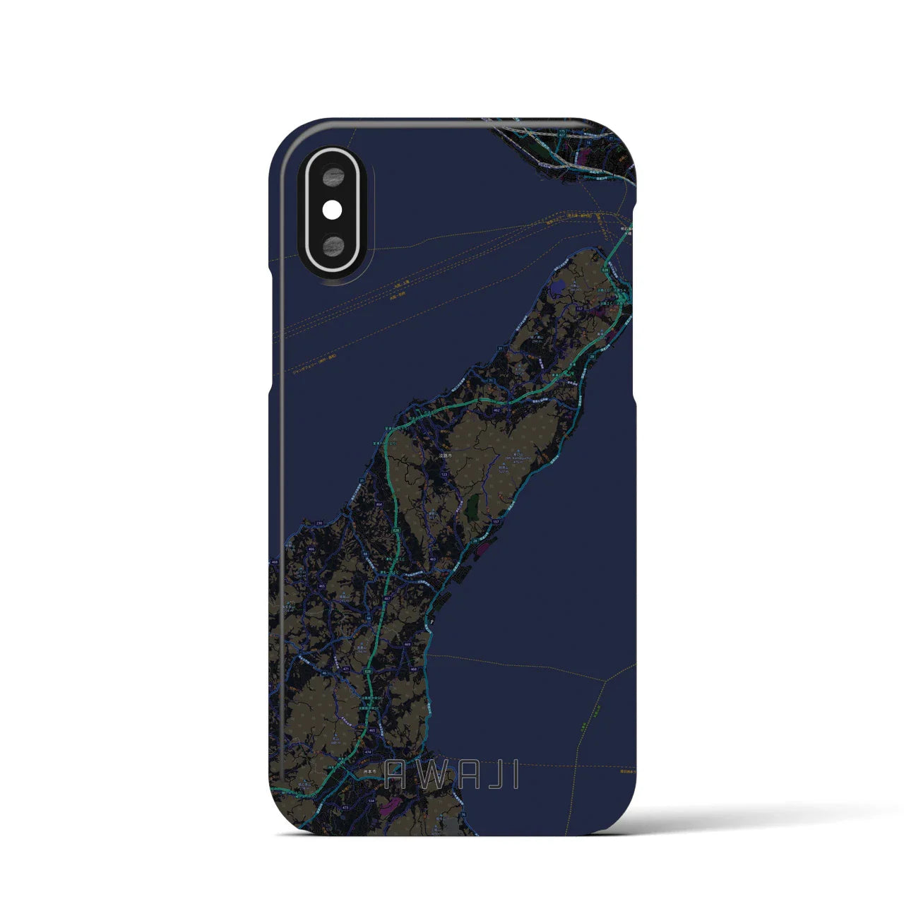 【淡路(兵庫県)】地図柄iPhoneケース(バックカバータイプ)