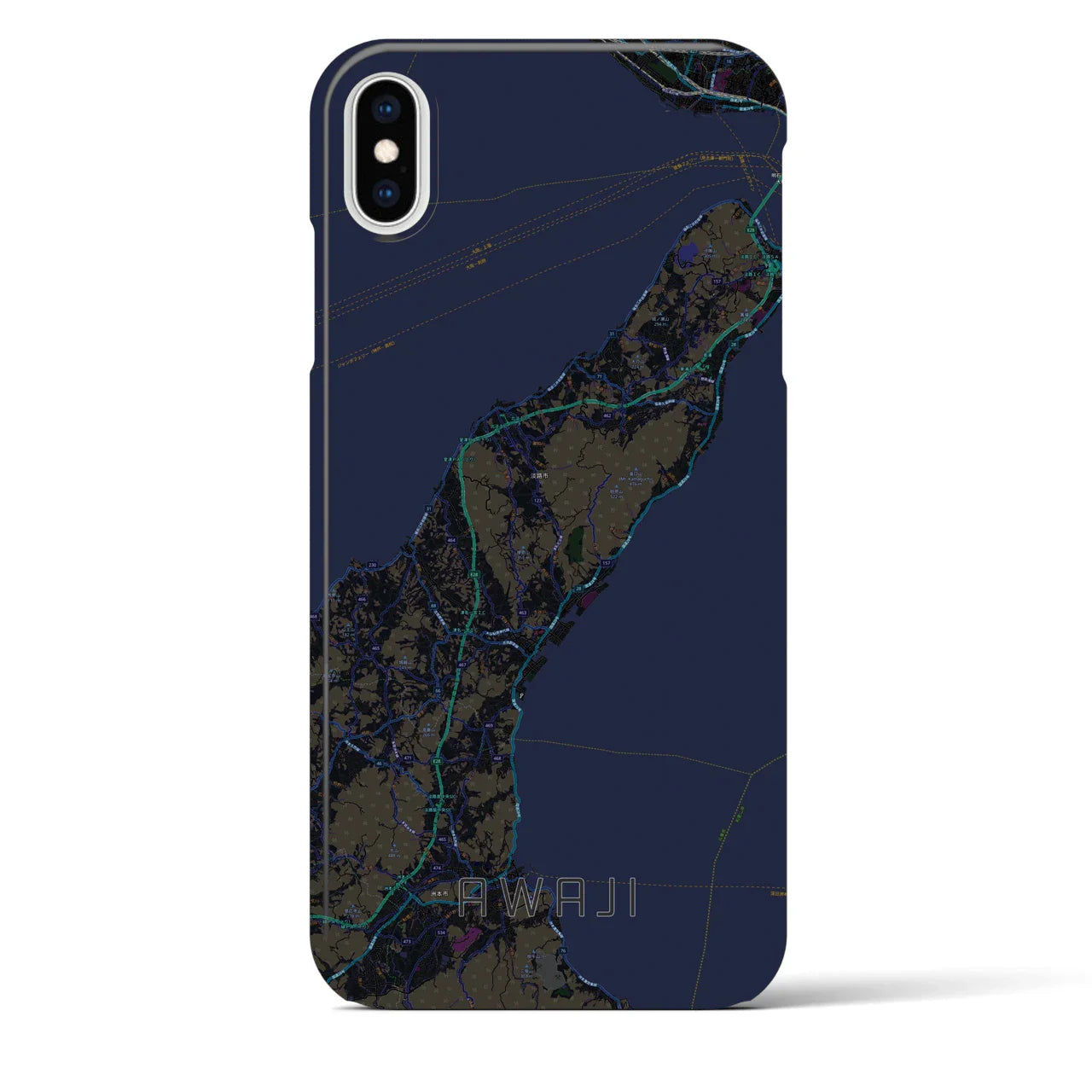 【淡路(兵庫県)】地図柄iPhoneケース(バックカバータイプ)