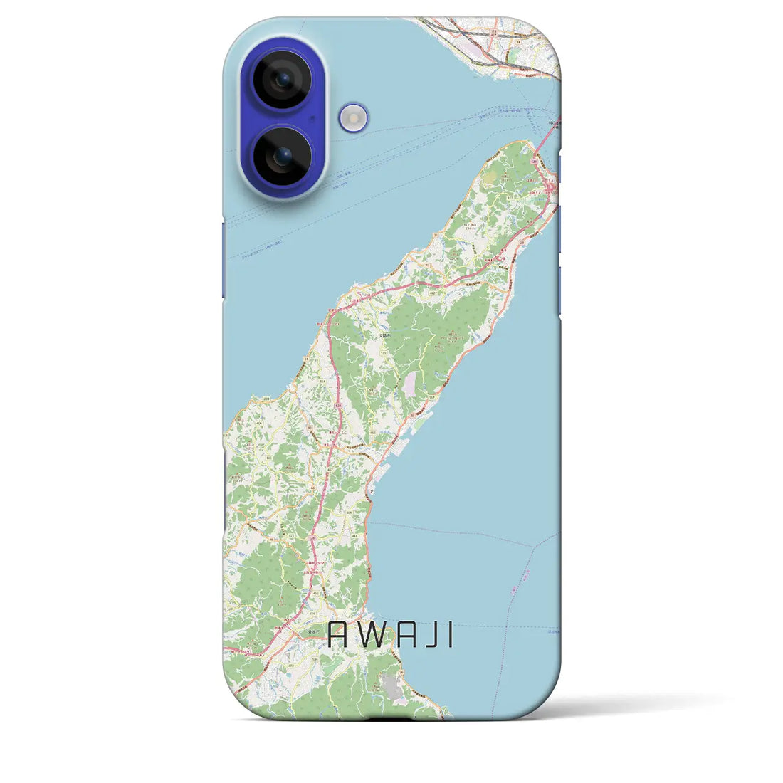 【淡路(兵庫県)】地図柄iPhoneケース(バックカバータイプ)ブラック・iPhone 16 Pro Max 用