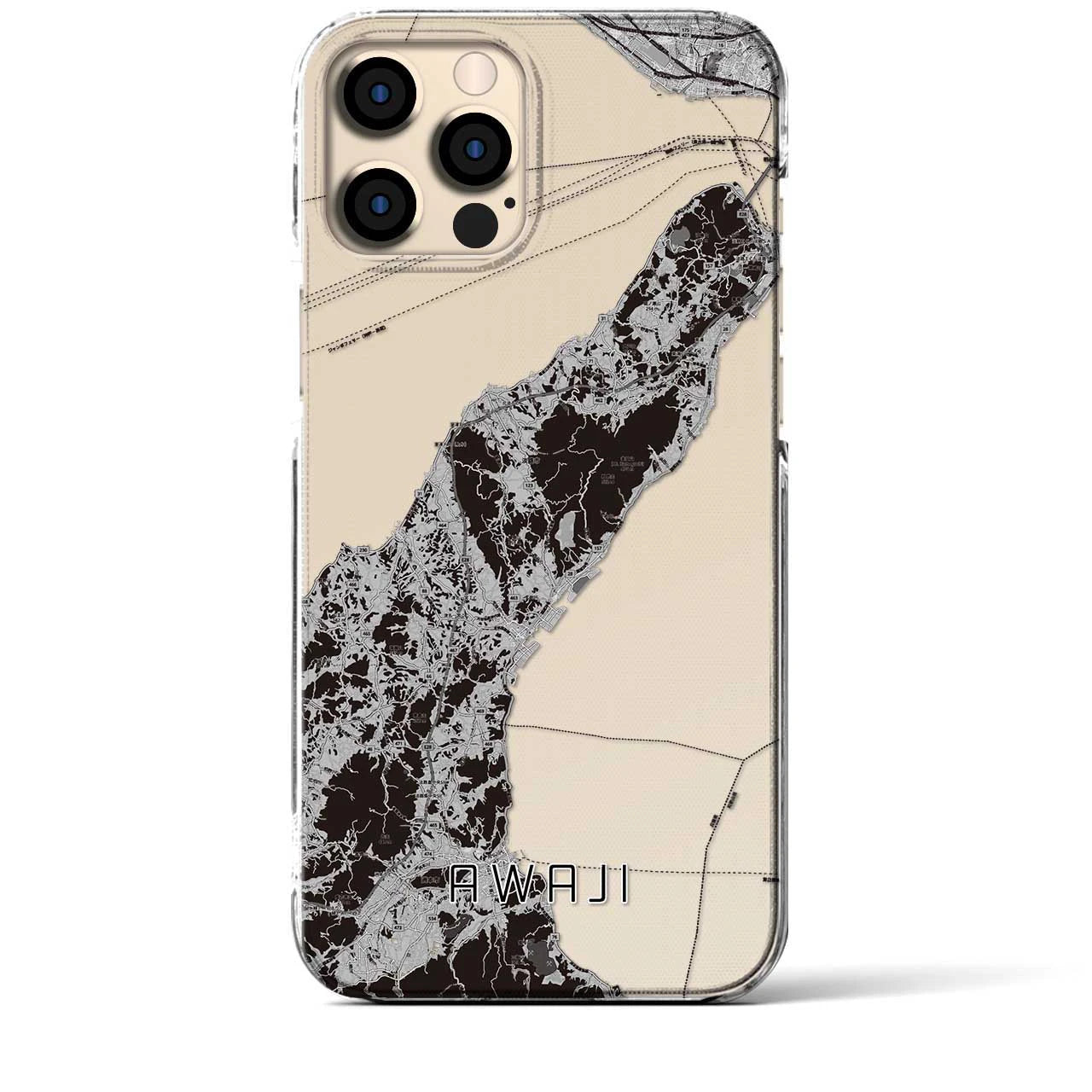 【淡路(兵庫県)】地図柄iPhoneケース(クリアタイプ)