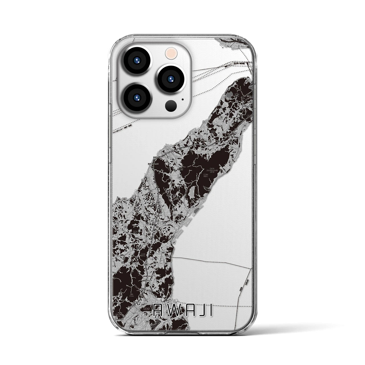 【淡路(兵庫県)】地図柄iPhoneケース(クリアタイプ)