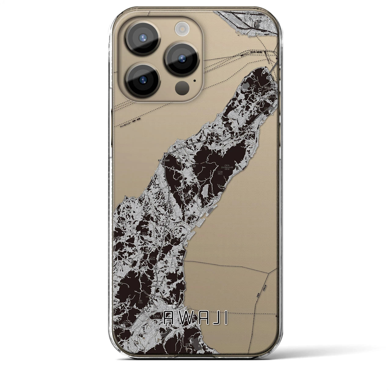 【淡路(兵庫県)】地図柄iPhoneケース(クリアタイプ)