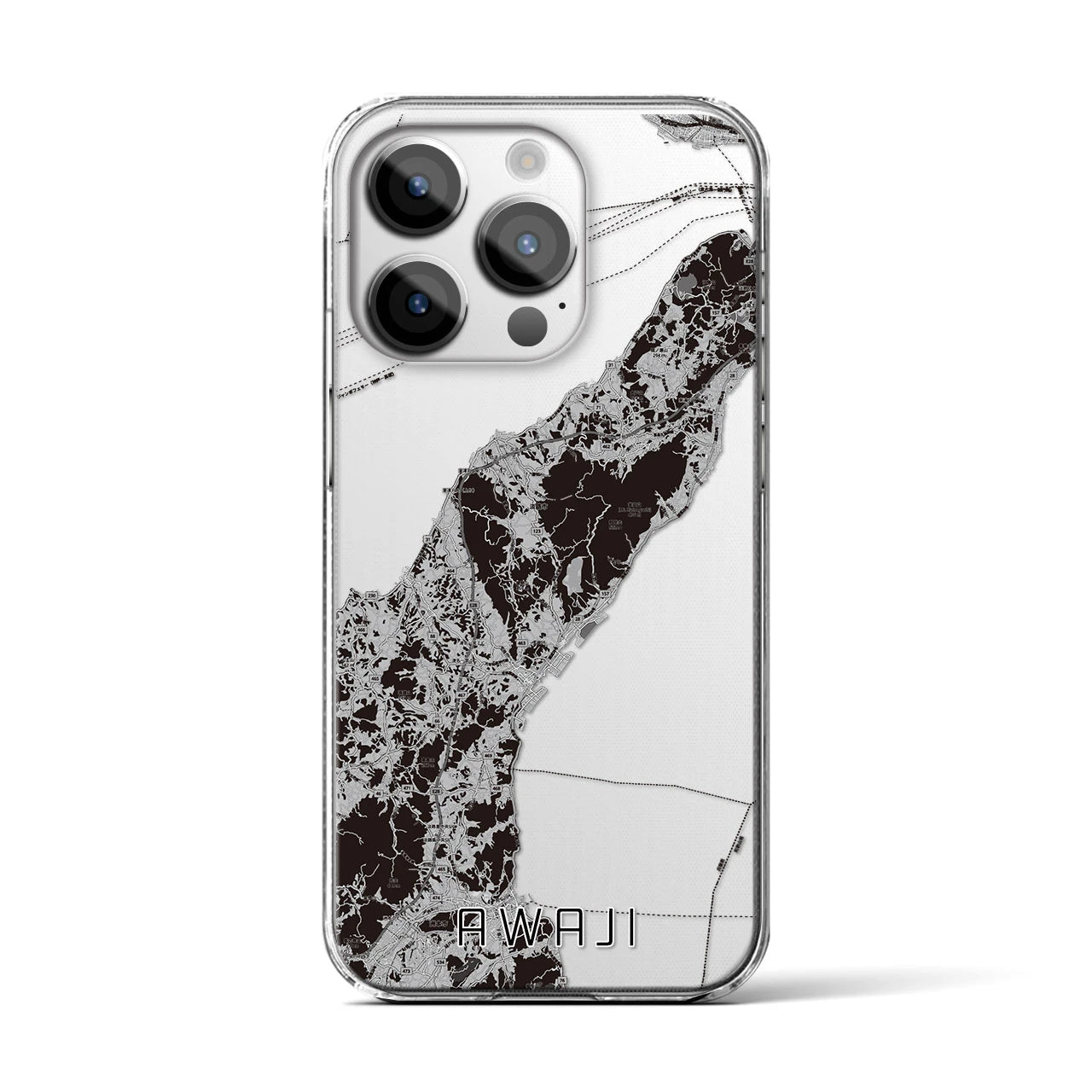 【淡路(兵庫県)】地図柄iPhoneケース(クリアタイプ)