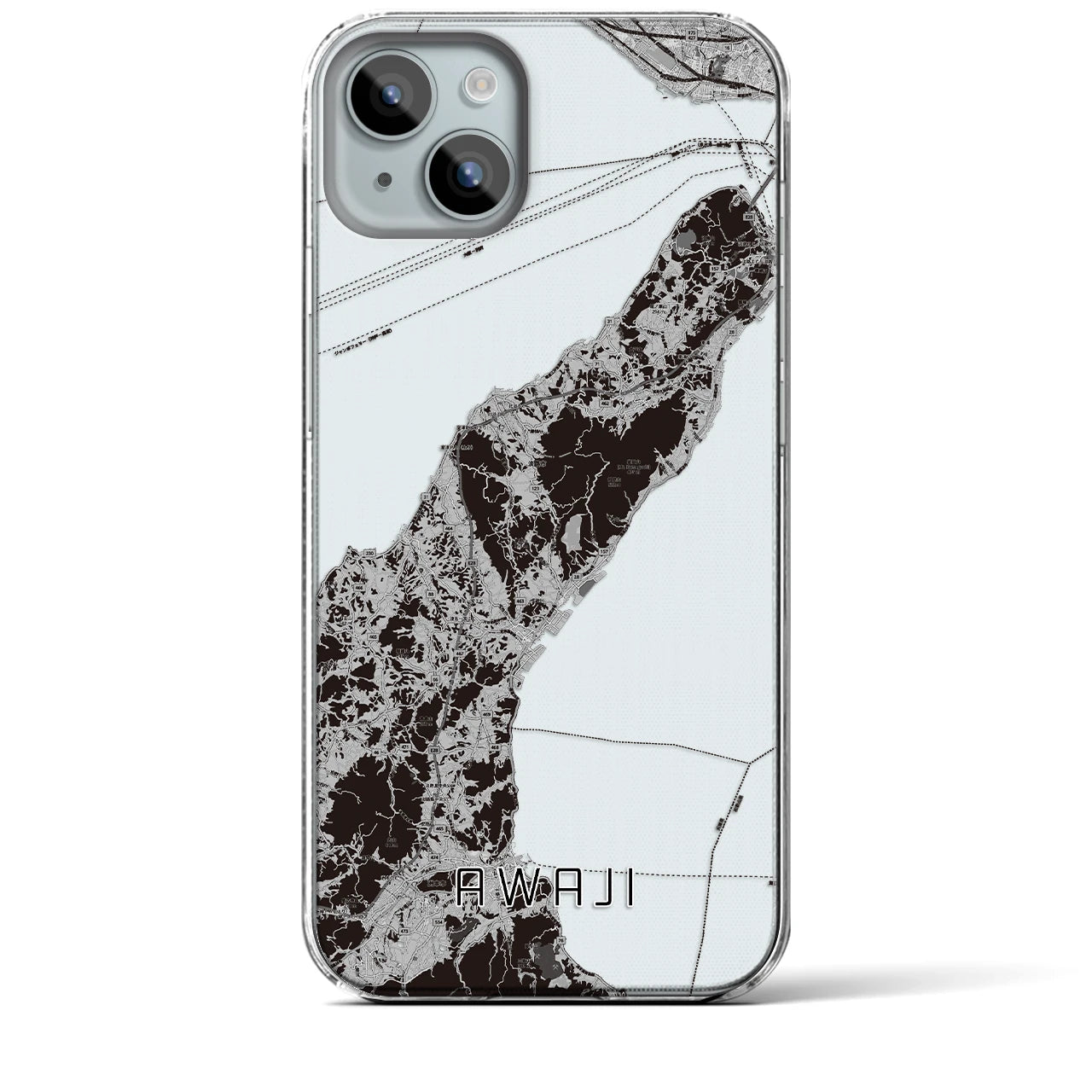 【淡路(兵庫県)】地図柄iPhoneケース(クリアタイプ)