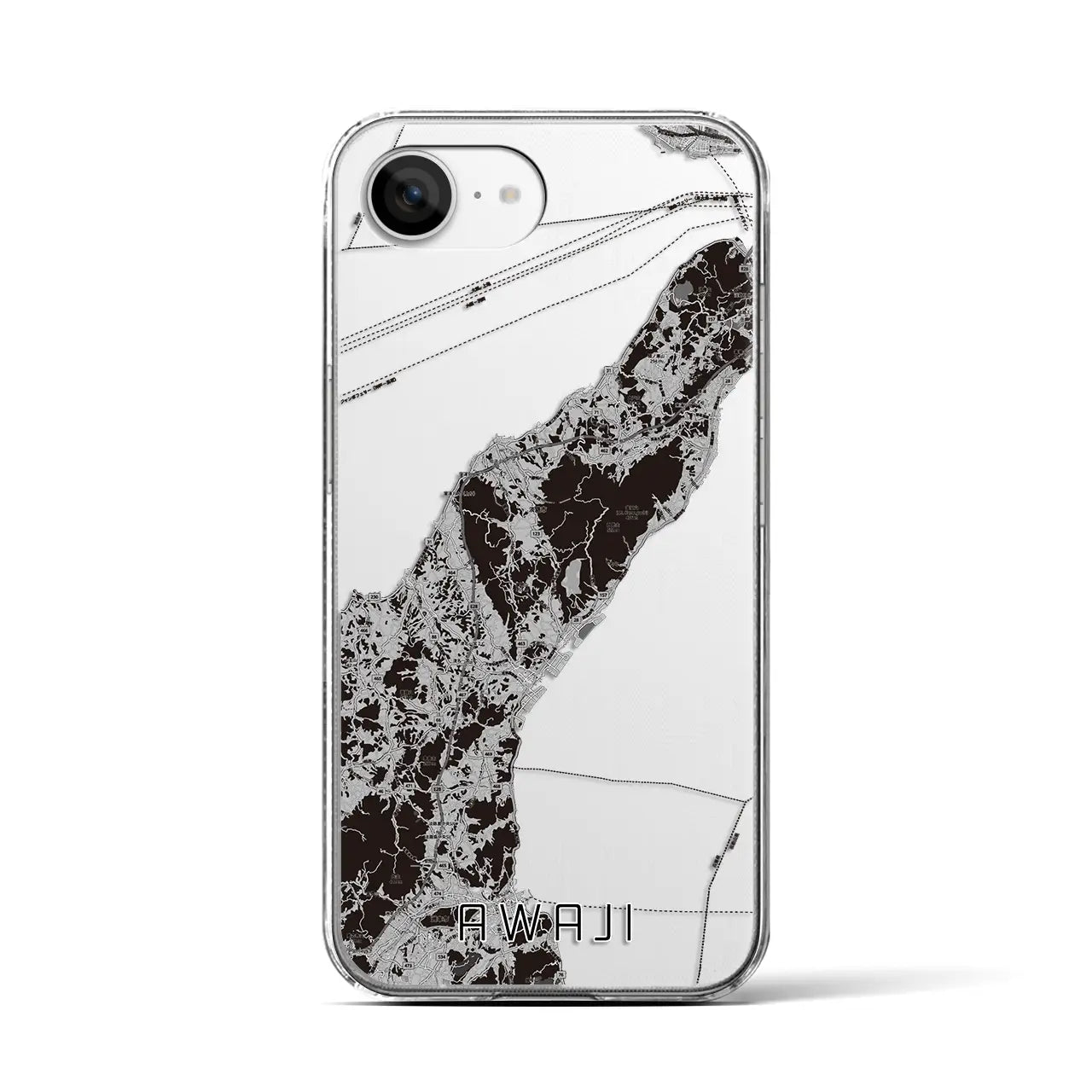 【淡路(兵庫県)】地図柄iPhoneケース(クリアタイプ)