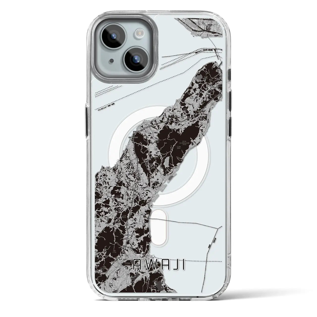 【淡路(兵庫県)】地図柄iPhoneケース(MagSafeタイプ)