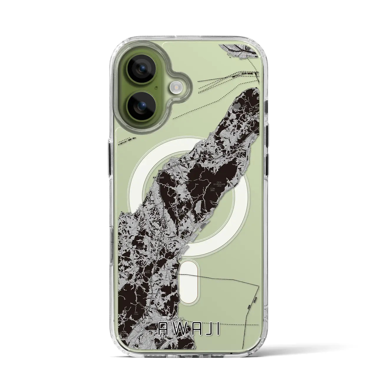 【淡路(兵庫県)】地図柄iPhoneケース(MagSafeタイプ)