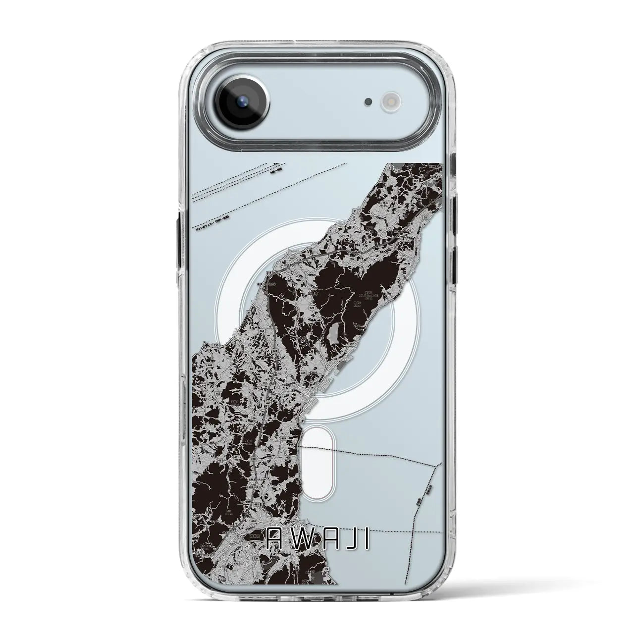 【淡路(兵庫県)】地図柄iPhoneケース(MagSafeタイプ)