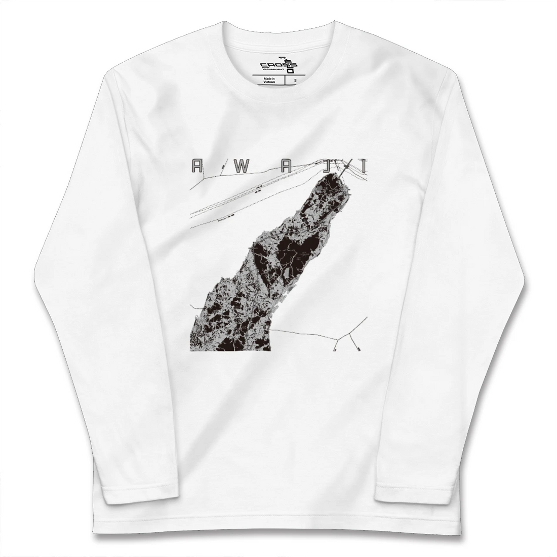 【淡路(兵庫県)】地図柄ロングスリーブTシャツ