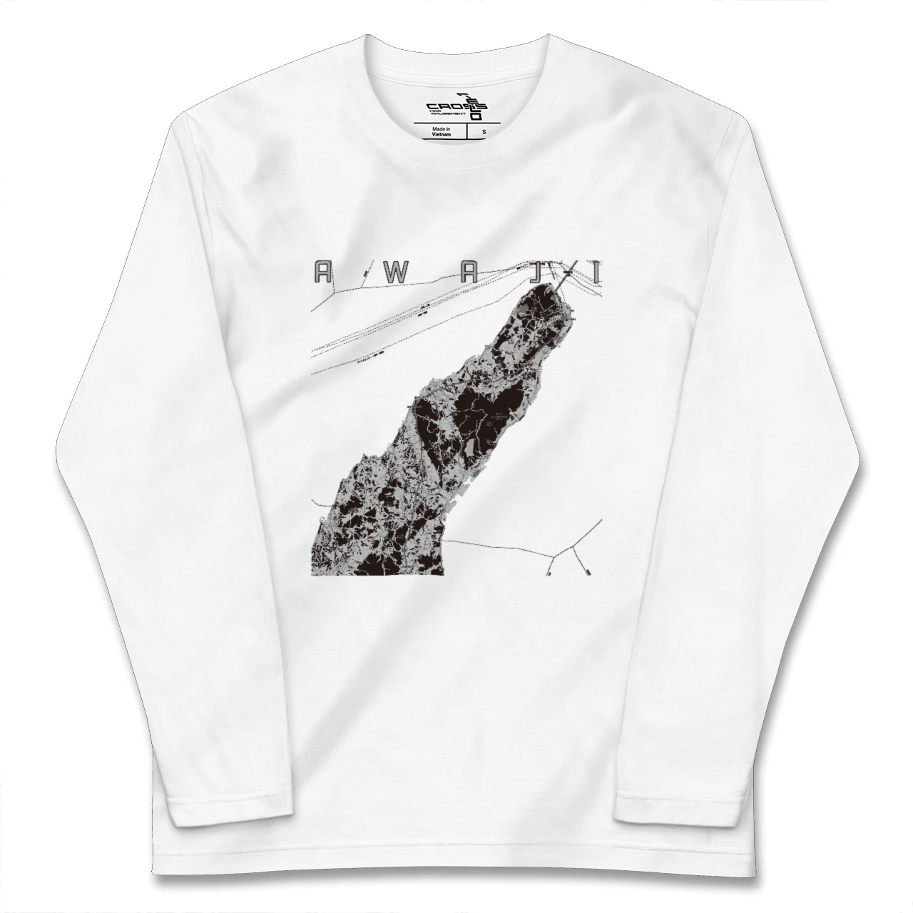 【淡路(兵庫県)】地図柄ロングスリーブTシャツ