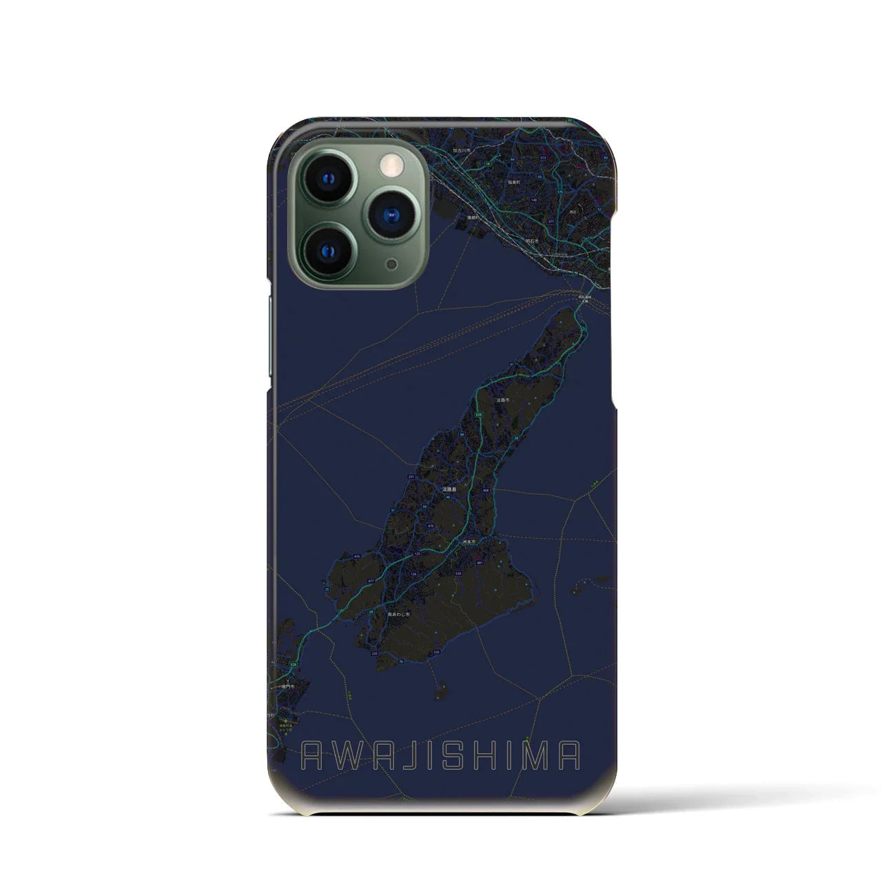 【淡路島2(兵庫県)】地図柄iPhoneケース(バックカバータイプ)