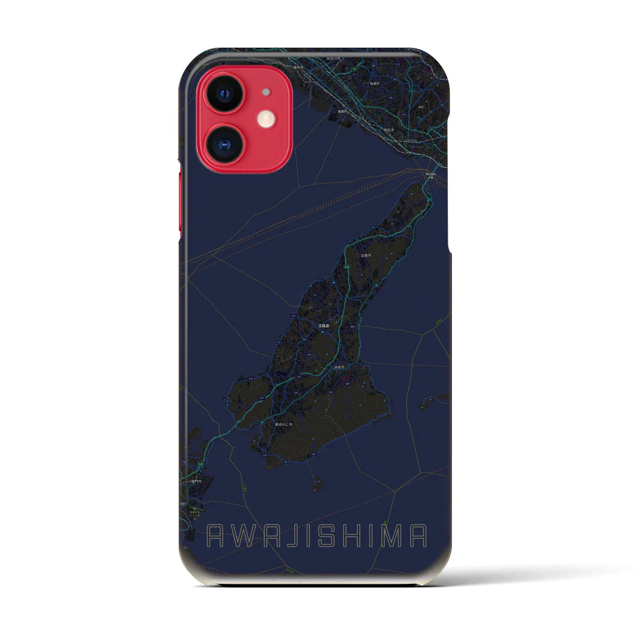 【淡路島2(兵庫県)】地図柄iPhoneケース(バックカバータイプ)