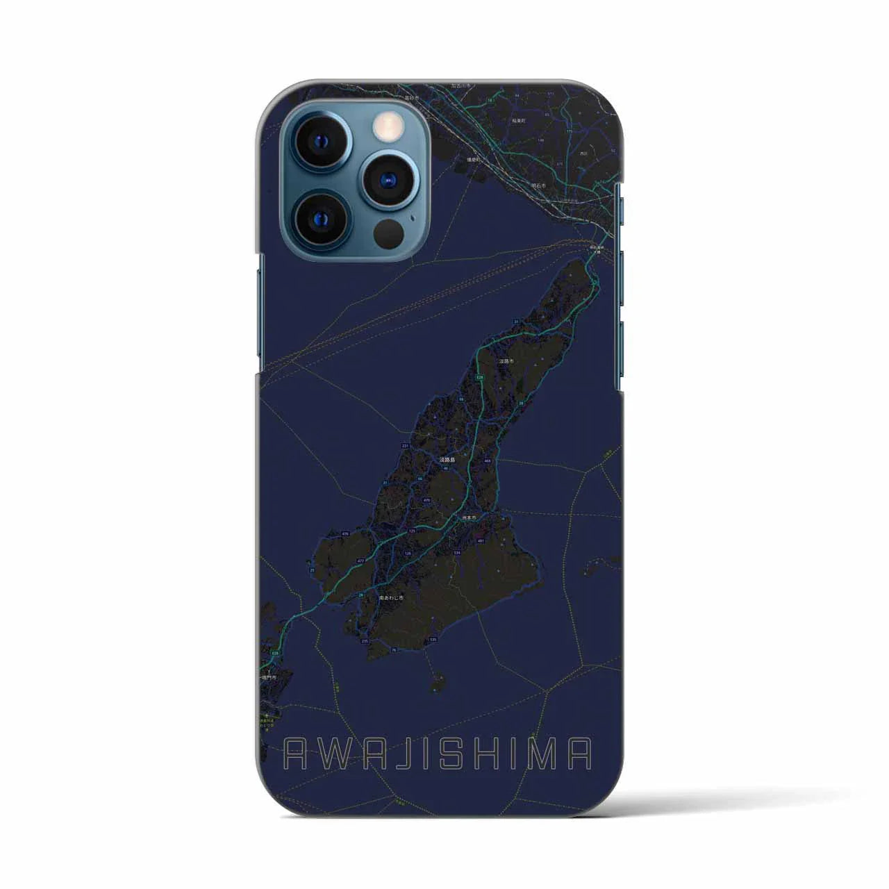 【淡路島2(兵庫県)】地図柄iPhoneケース(バックカバータイプ)