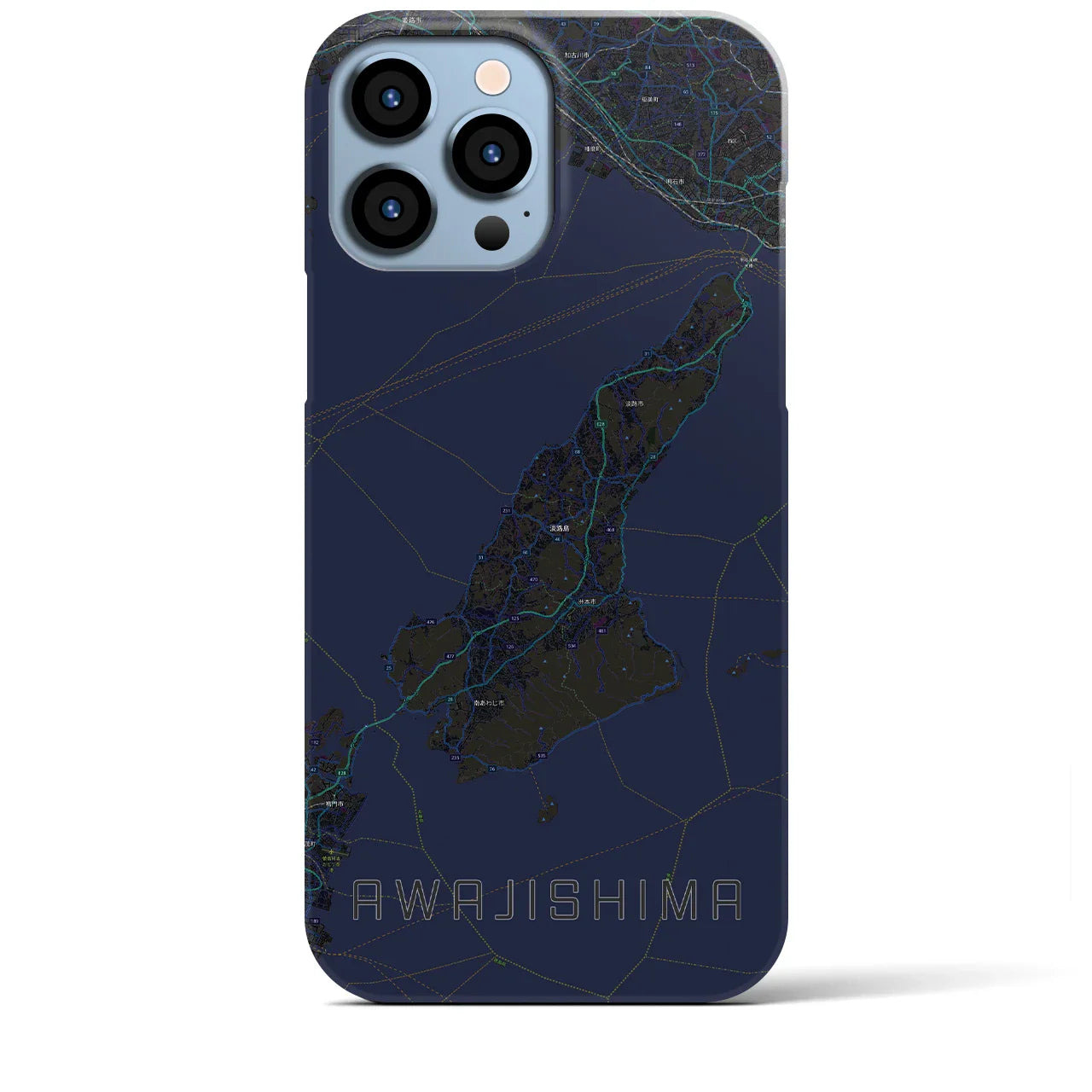 【淡路島2(兵庫県)】地図柄iPhoneケース(バックカバータイプ)