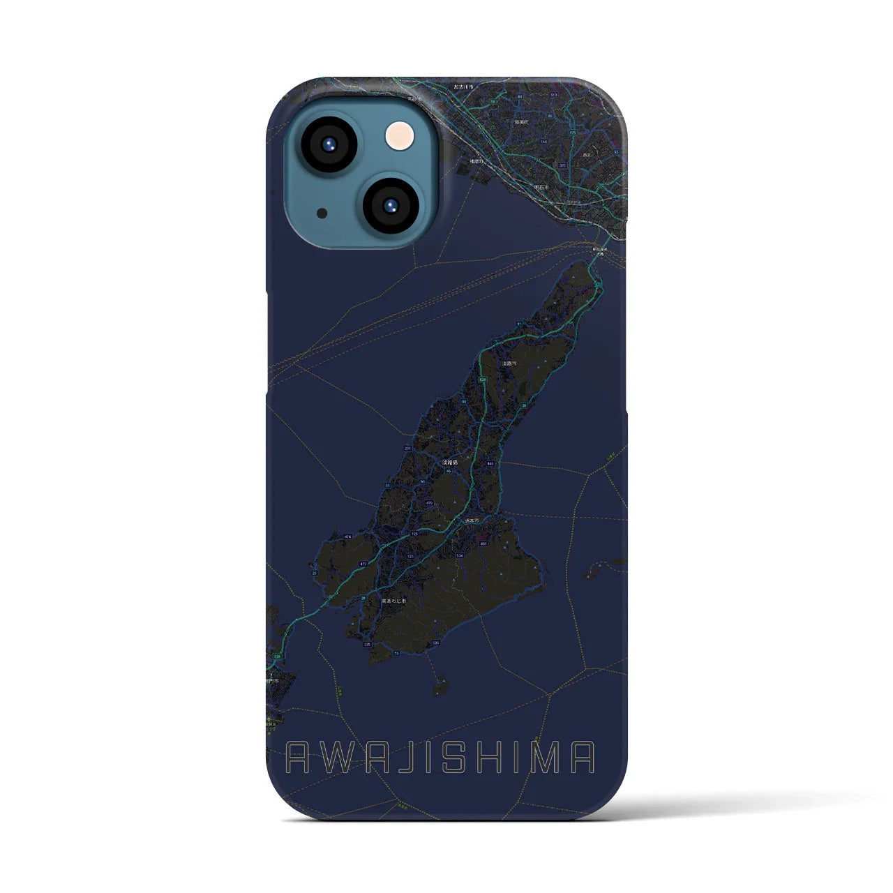 【淡路島2(兵庫県)】地図柄iPhoneケース(バックカバータイプ)