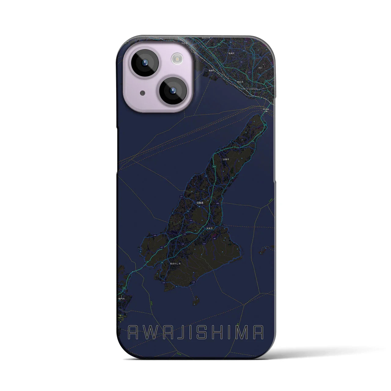 【淡路島2(兵庫県)】地図柄iPhoneケース(バックカバータイプ)