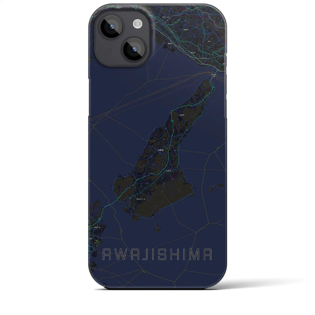 【淡路島2(兵庫県)】地図柄iPhoneケース(バックカバータイプ)