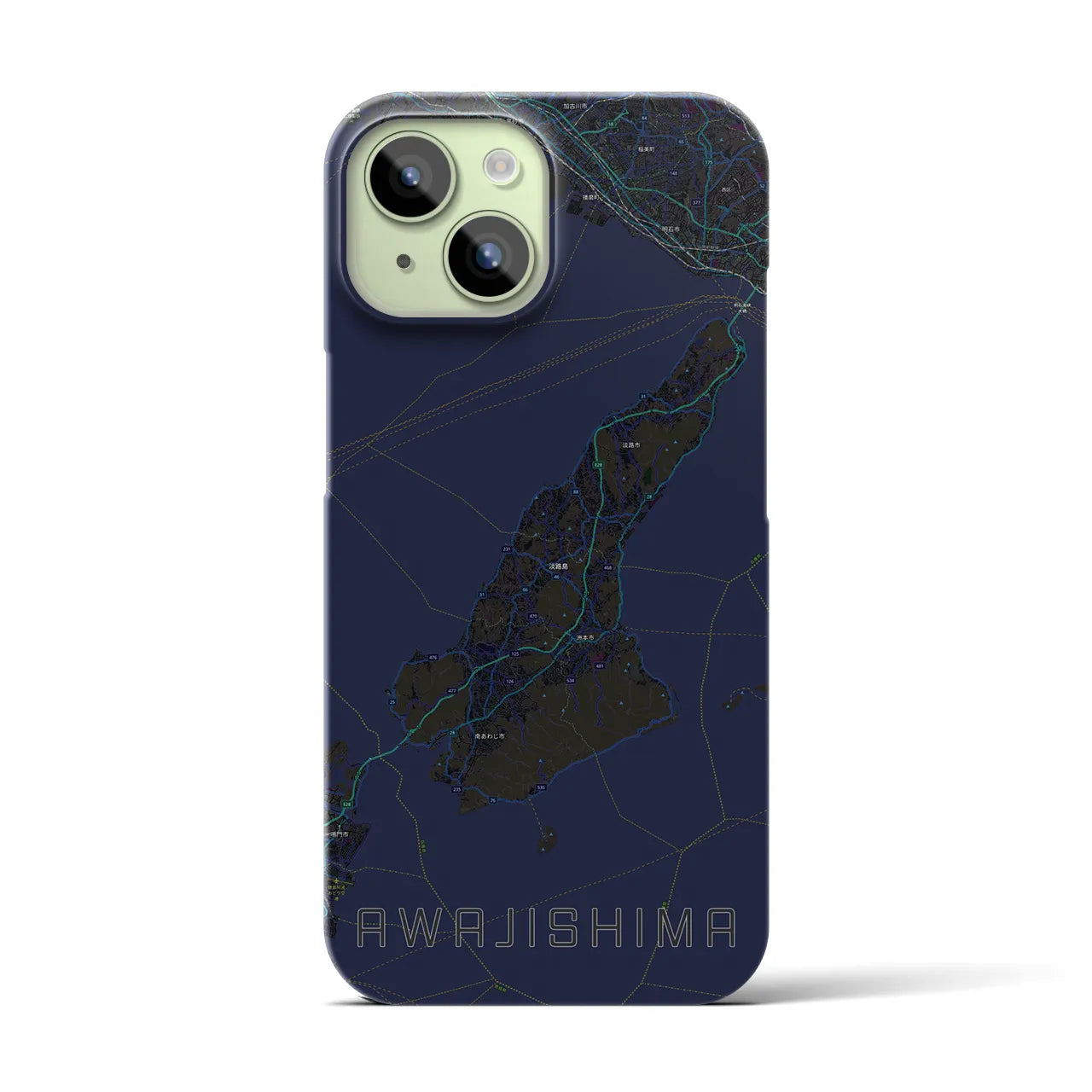 【淡路島2(兵庫県)】地図柄iPhoneケース(バックカバータイプ)