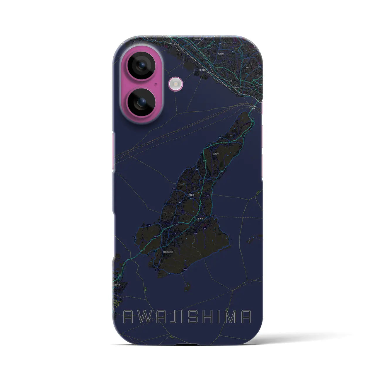 【淡路島2(兵庫県)】地図柄iPhoneケース(バックカバータイプ)