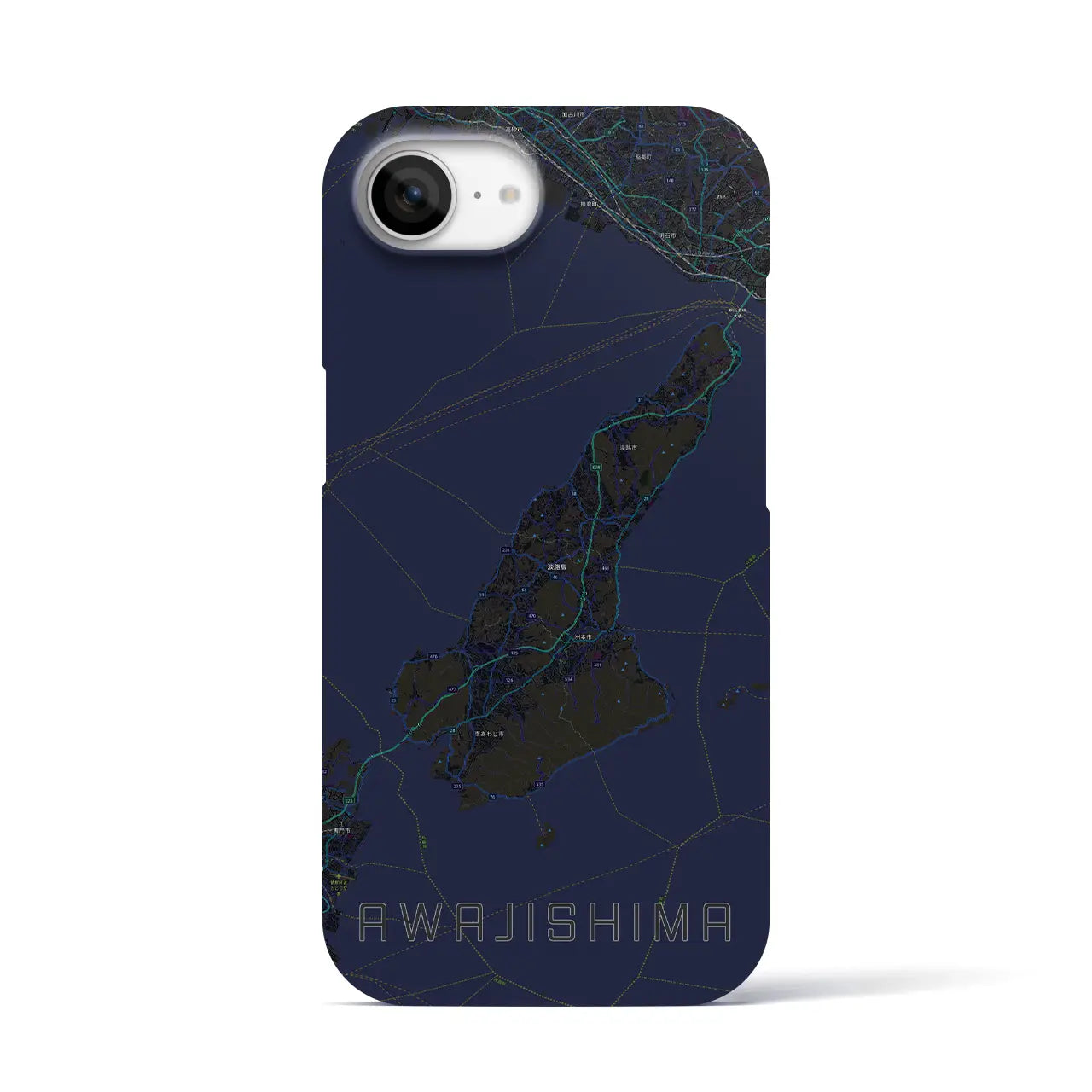 【淡路島2(兵庫県)】地図柄iPhoneケース(バックカバータイプ)
