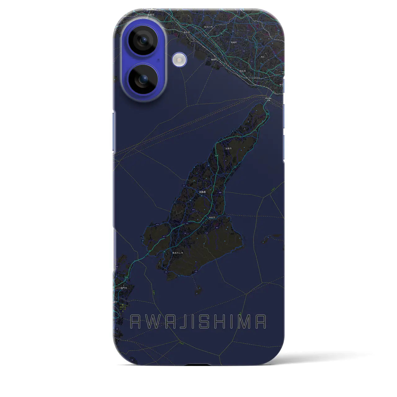 【淡路島2(兵庫県)】地図柄iPhoneケース(バックカバータイプ)