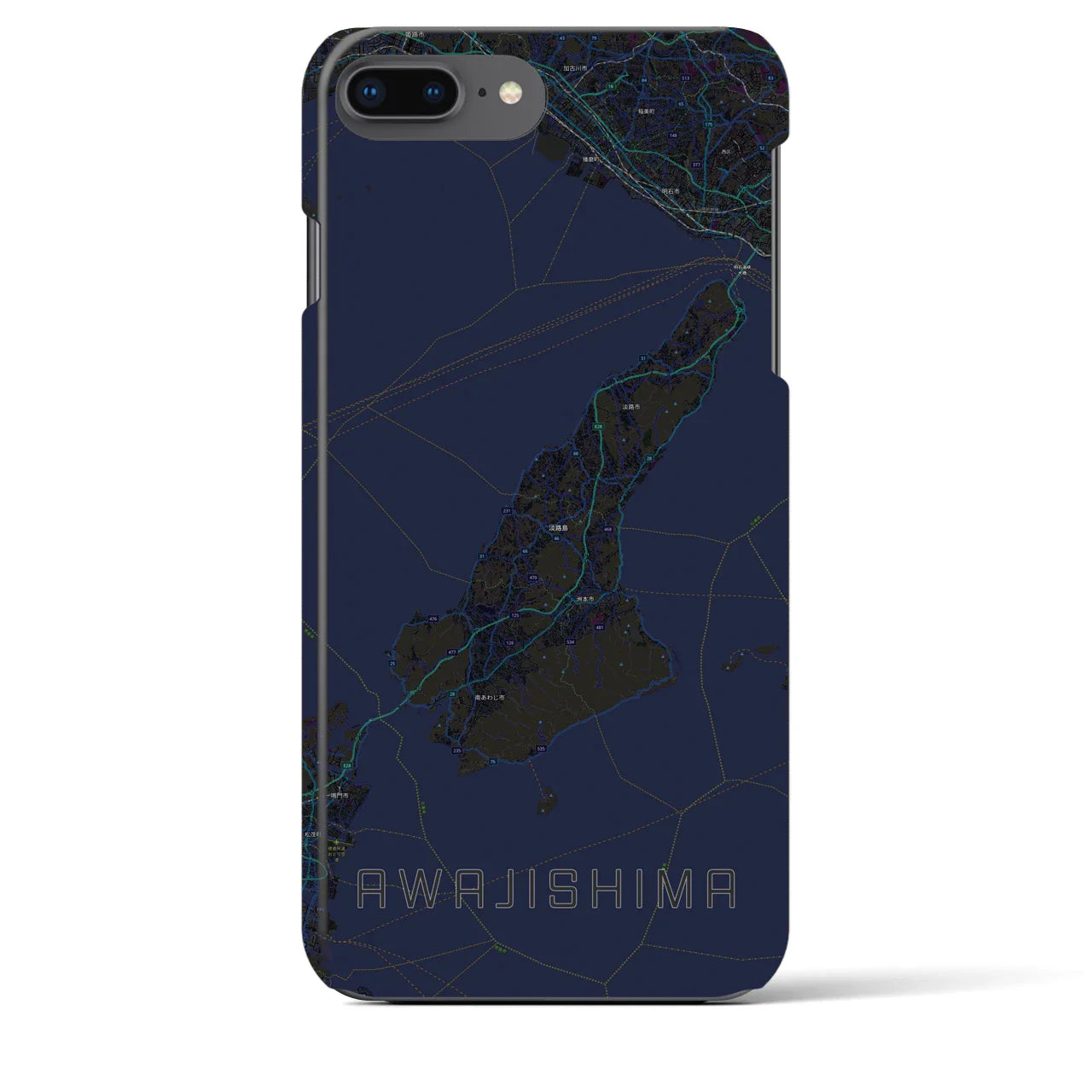 【淡路島2(兵庫県)】地図柄iPhoneケース(バックカバータイプ)