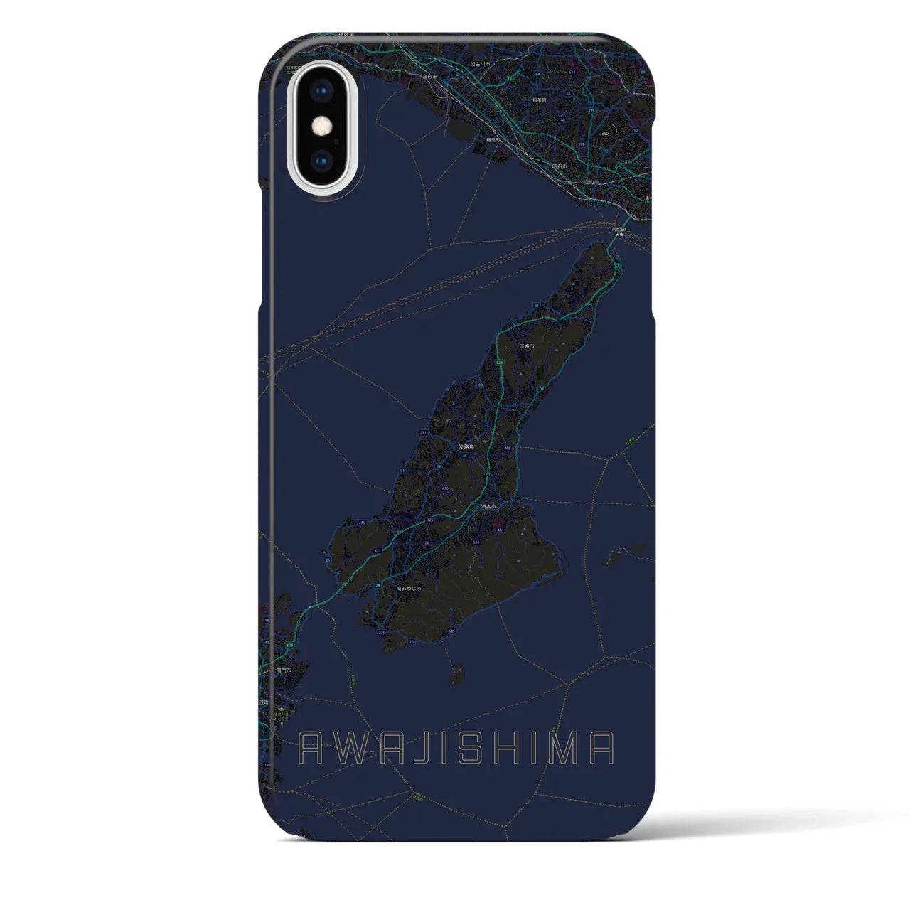 【淡路島2(兵庫県)】地図柄iPhoneケース(バックカバータイプ)