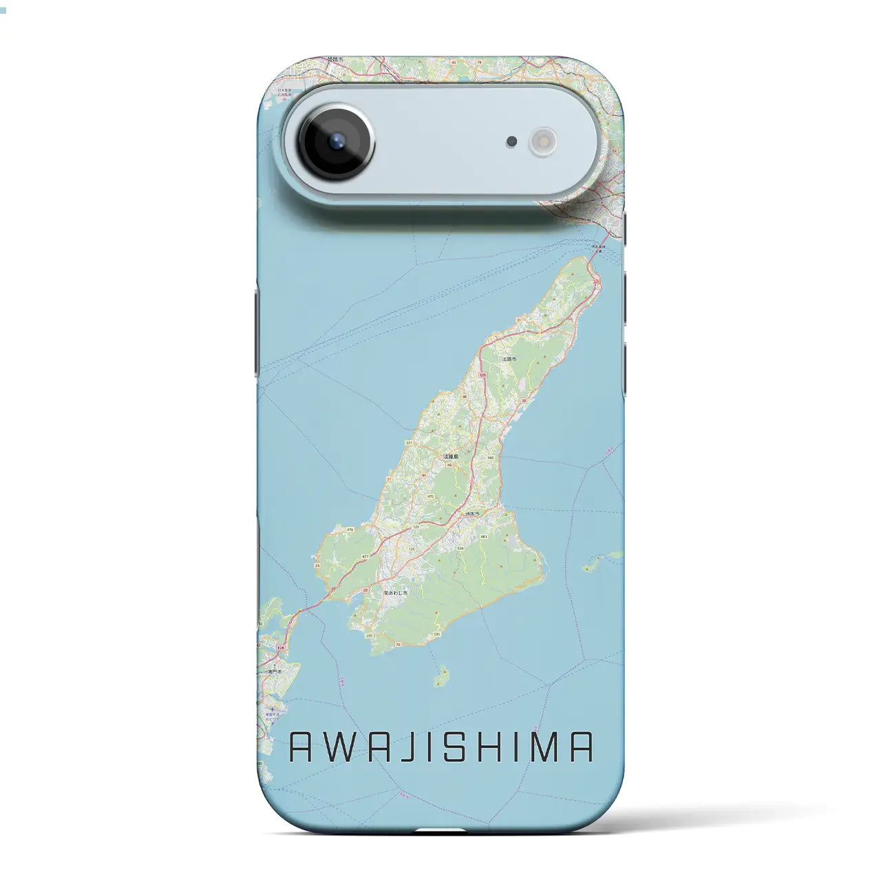 【淡路島2(兵庫県)】地図柄iPhoneケース(バックカバータイプ)ブラック・iPhone 17 Pro Max 用