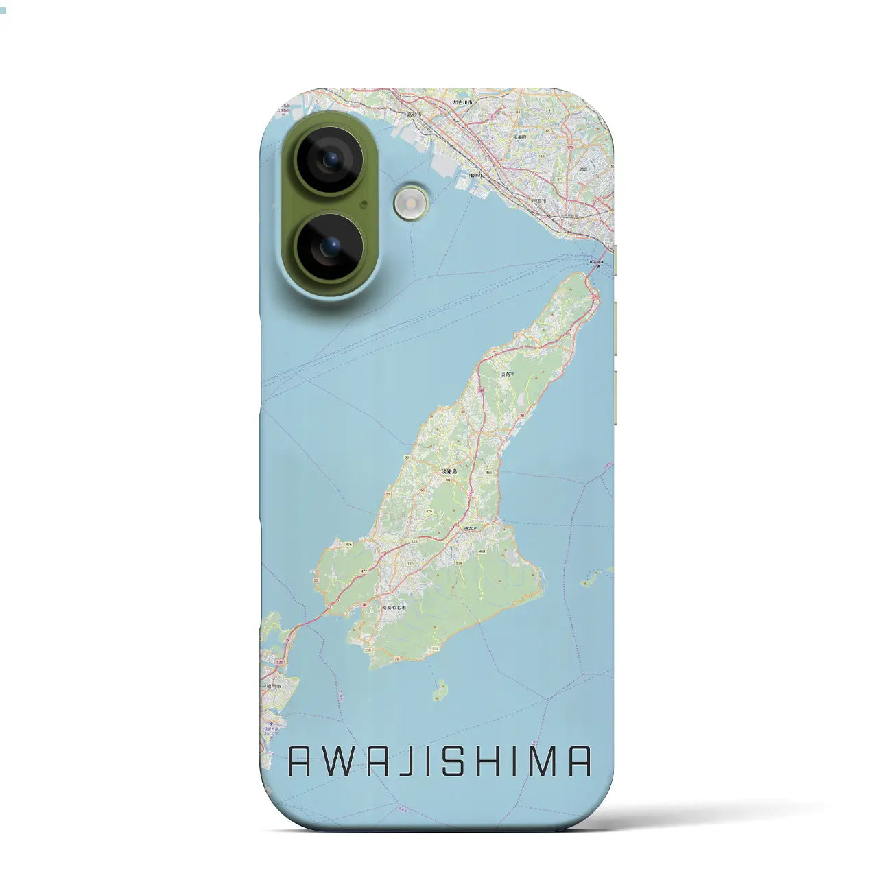 【淡路島2(兵庫県)】地図柄iPhoneケース(バックカバータイプ)