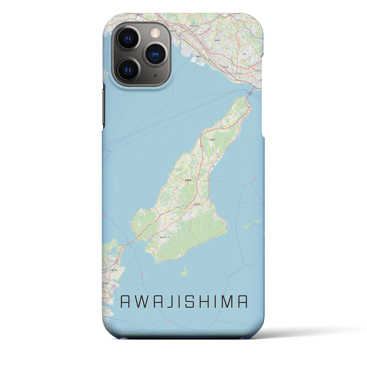 【淡路島2(兵庫県)】地図柄iPhoneケース(バックカバータイプ)