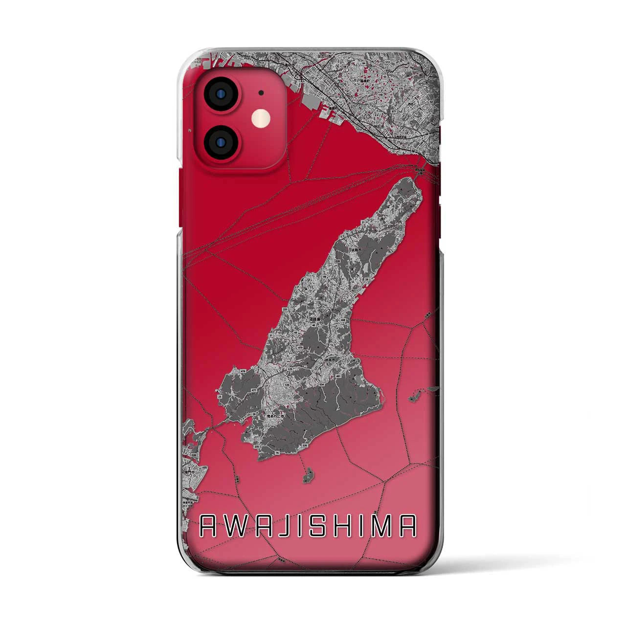 【淡路島2(兵庫県)】地図柄iPhoneケース(クリアタイプ)