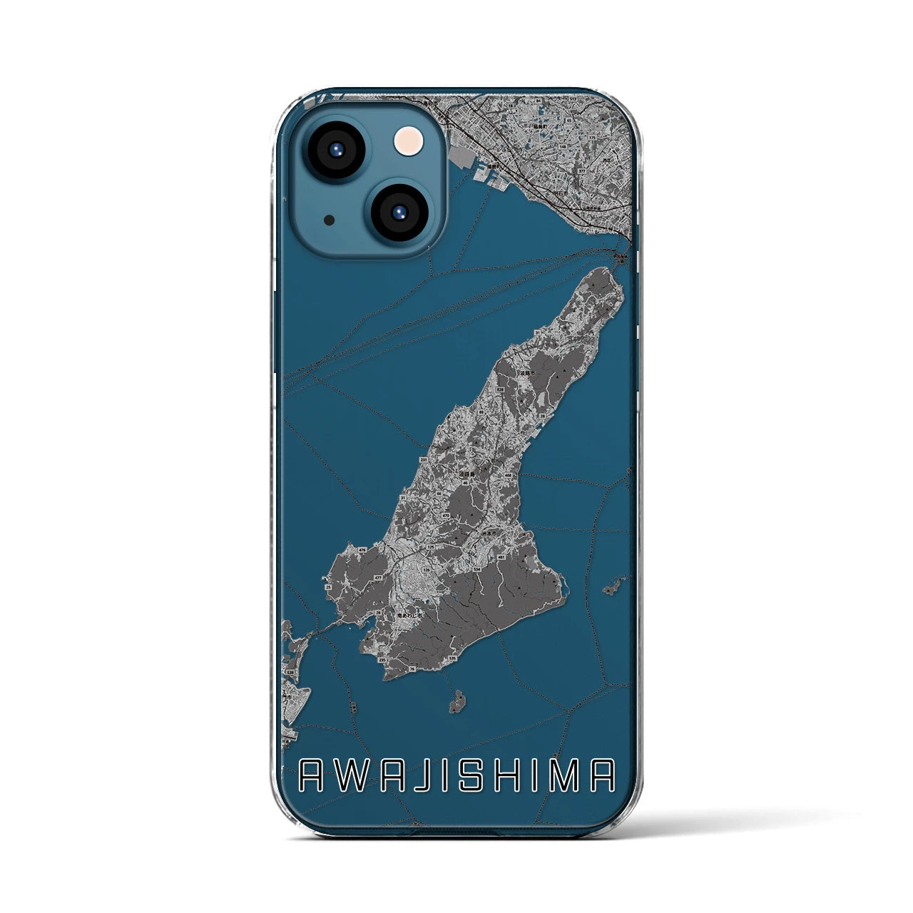 【淡路島2(兵庫県)】地図柄iPhoneケース(クリアタイプ)