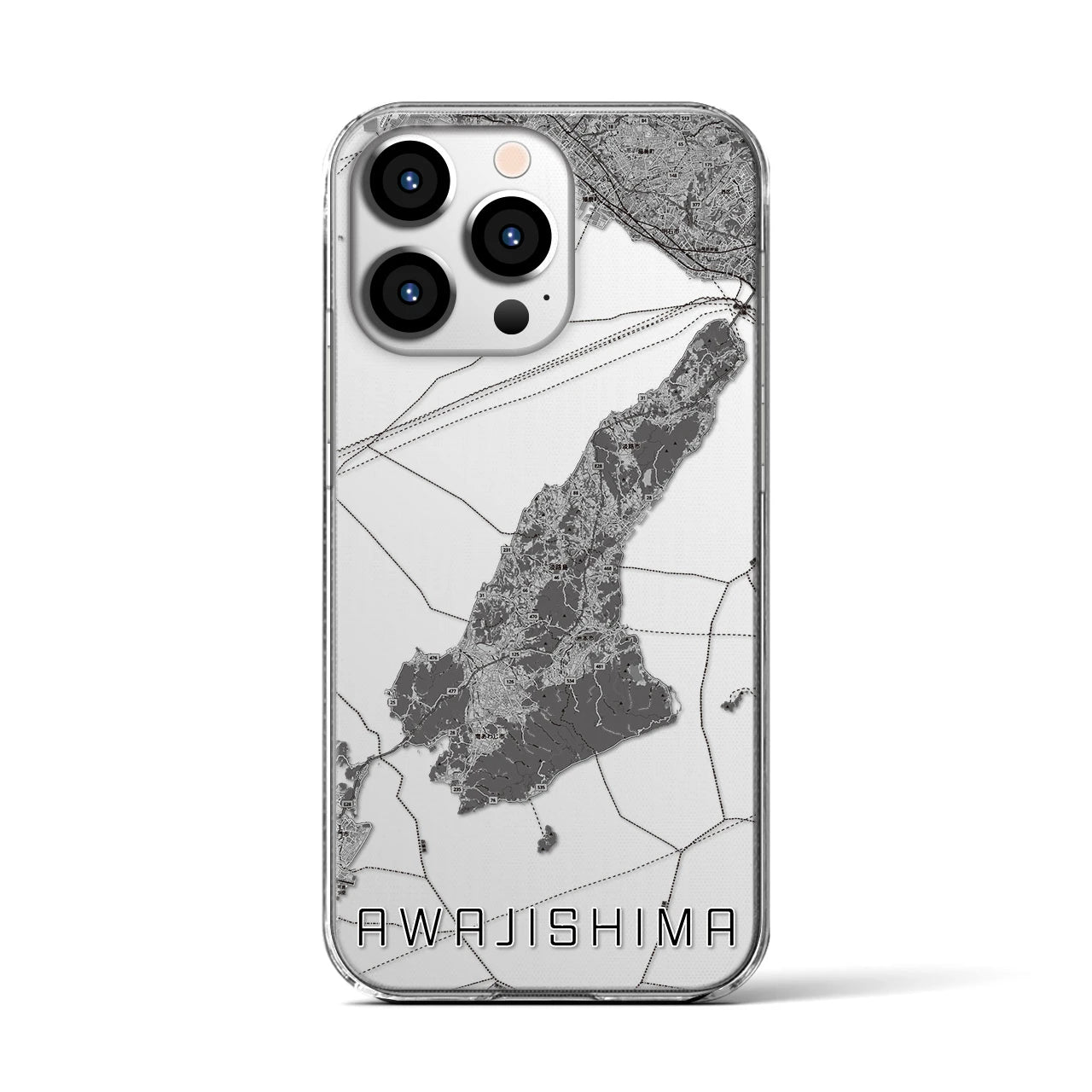 【淡路島2(兵庫県)】地図柄iPhoneケース(クリアタイプ)