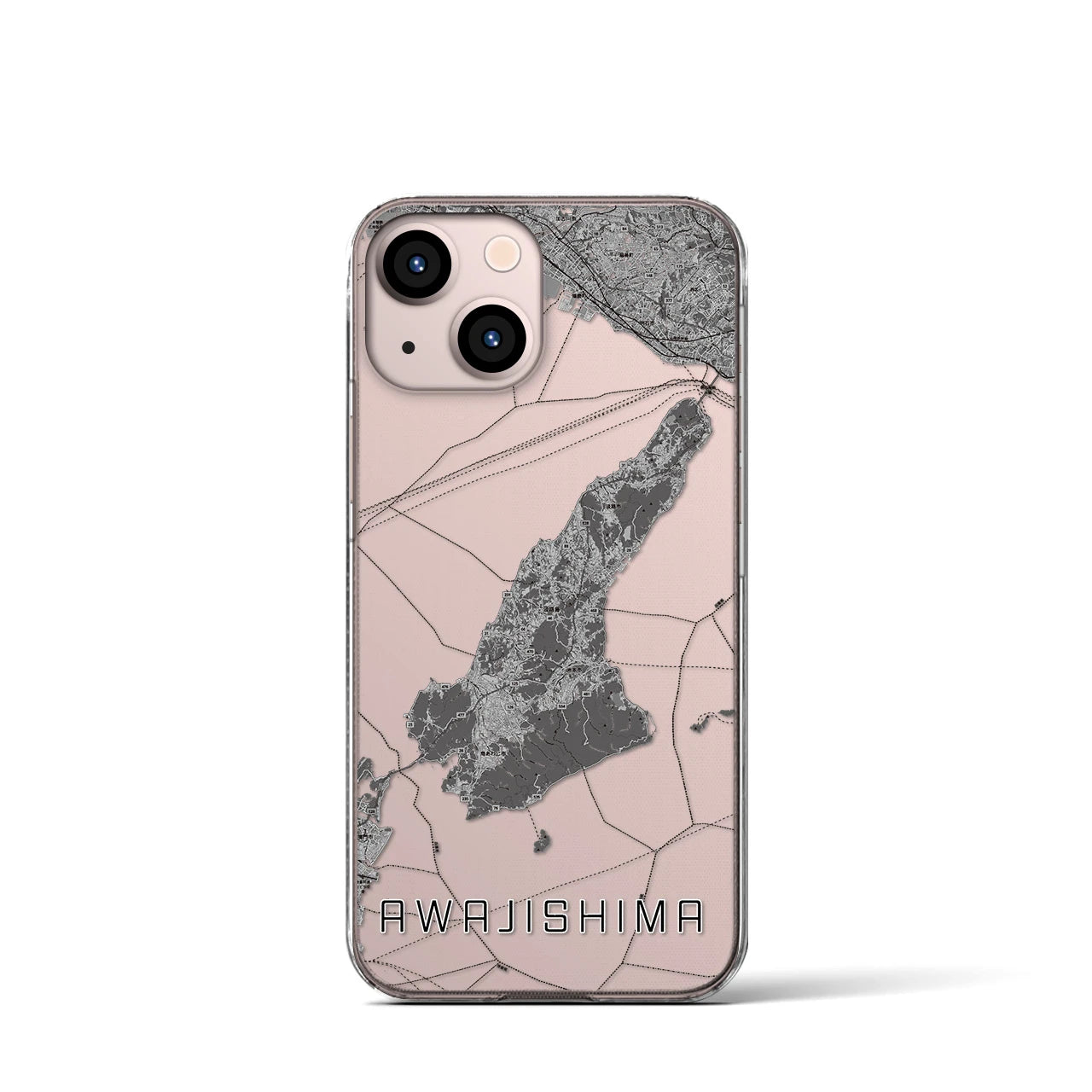 【淡路島2(兵庫県)】地図柄iPhoneケース(クリアタイプ)