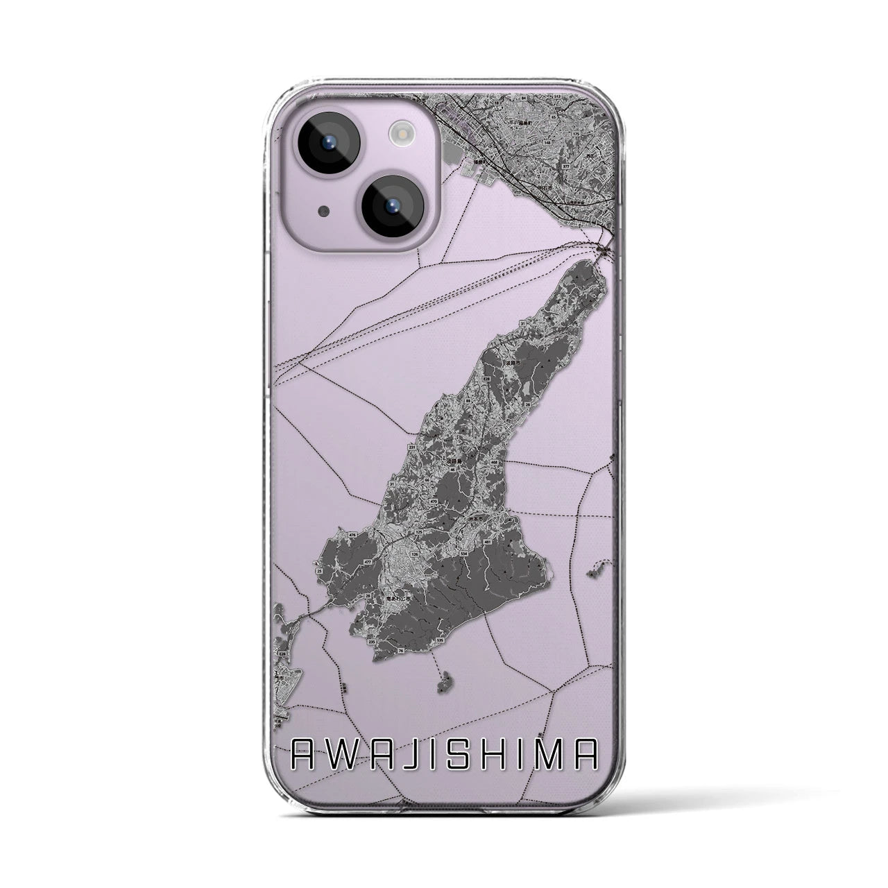 【淡路島2(兵庫県)】地図柄iPhoneケース(クリアタイプ)