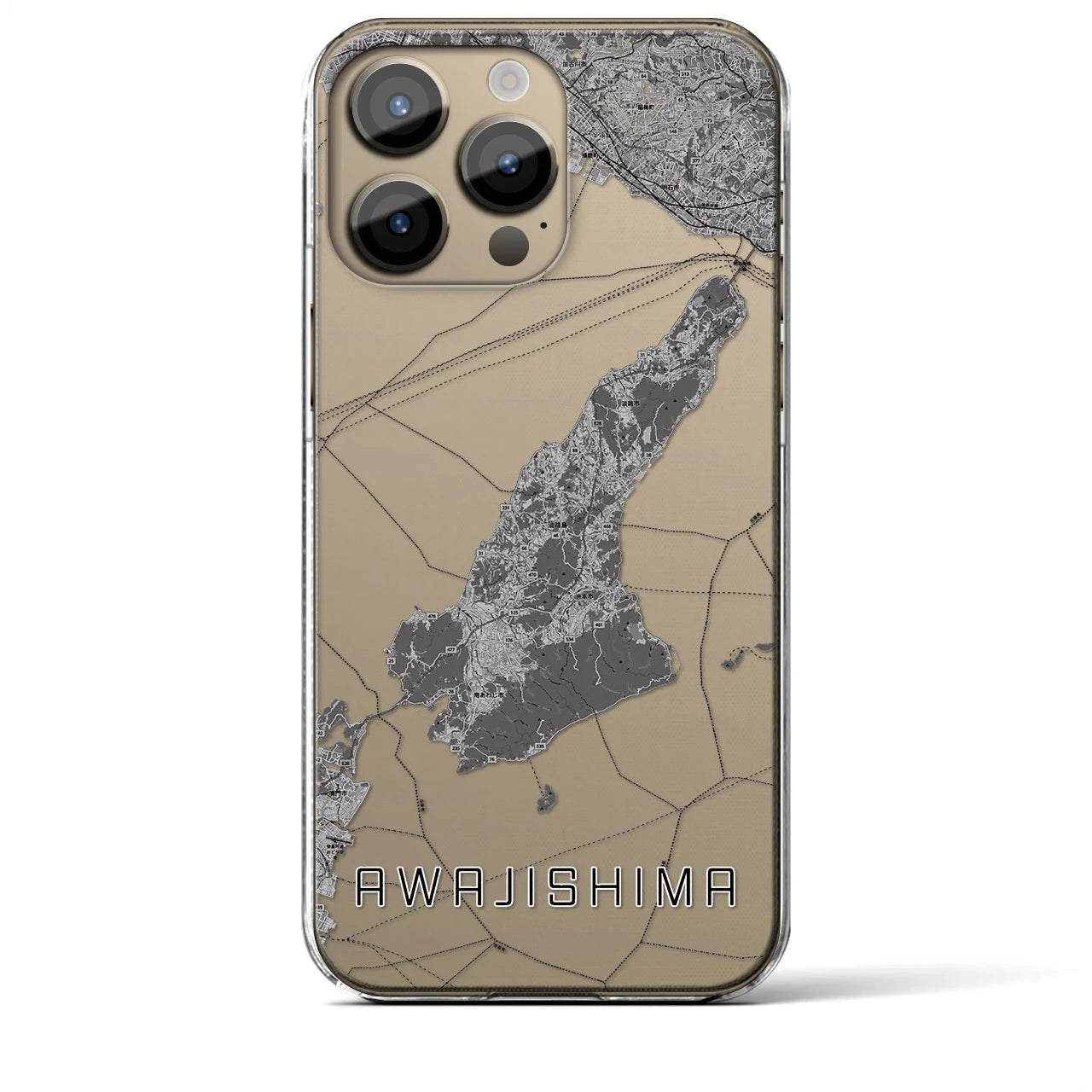 【淡路島2(兵庫県)】地図柄iPhoneケース(クリアタイプ)