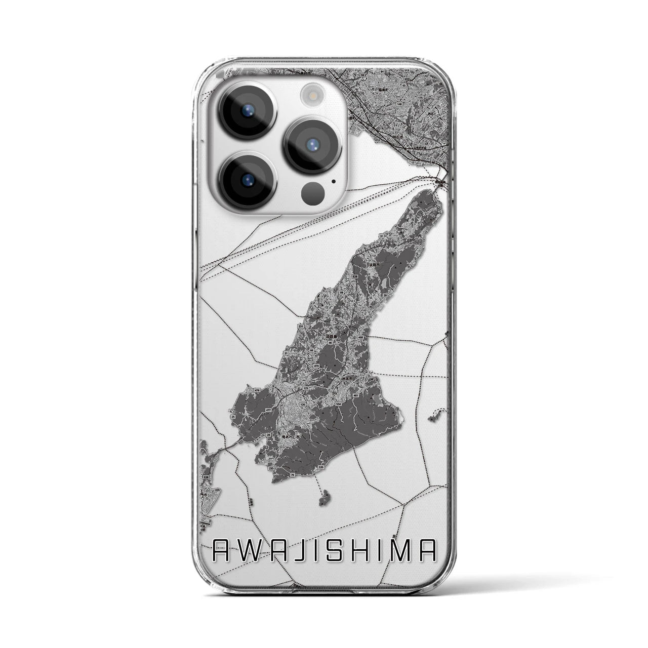 【淡路島2(兵庫県)】地図柄iPhoneケース(クリアタイプ)