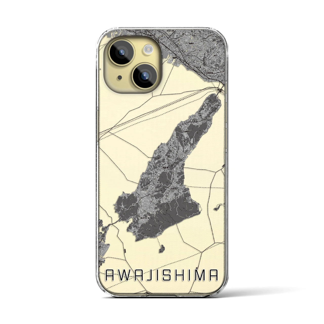 【淡路島2(兵庫県)】地図柄iPhoneケース(クリアタイプ)