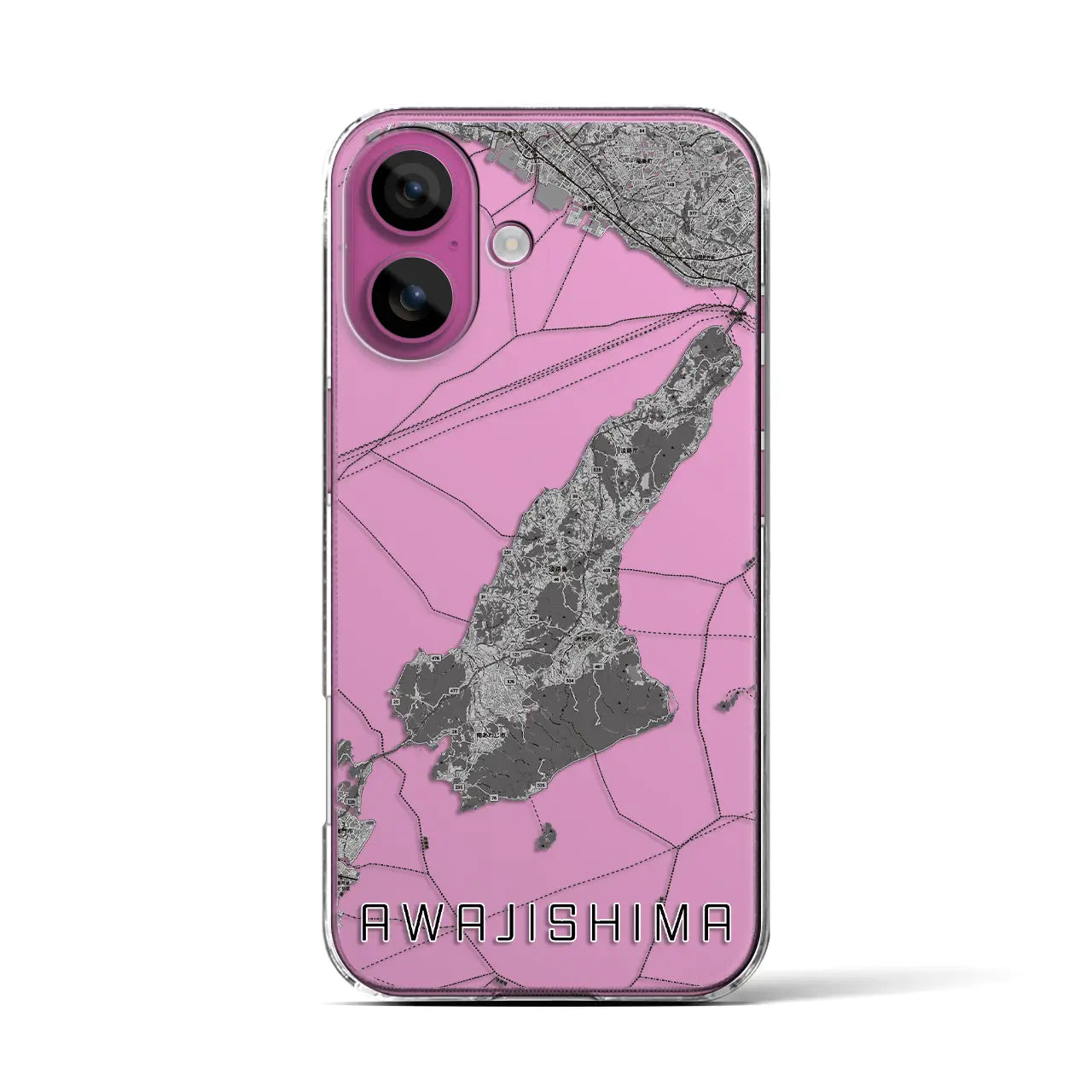 【淡路島2(兵庫県)】地図柄iPhoneケース(クリアタイプ)