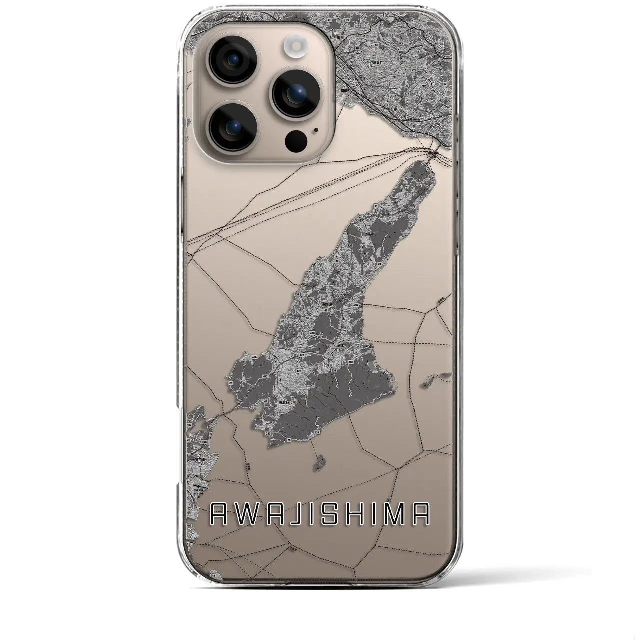 【淡路島2(兵庫県)】地図柄iPhoneケース(クリアタイプ)