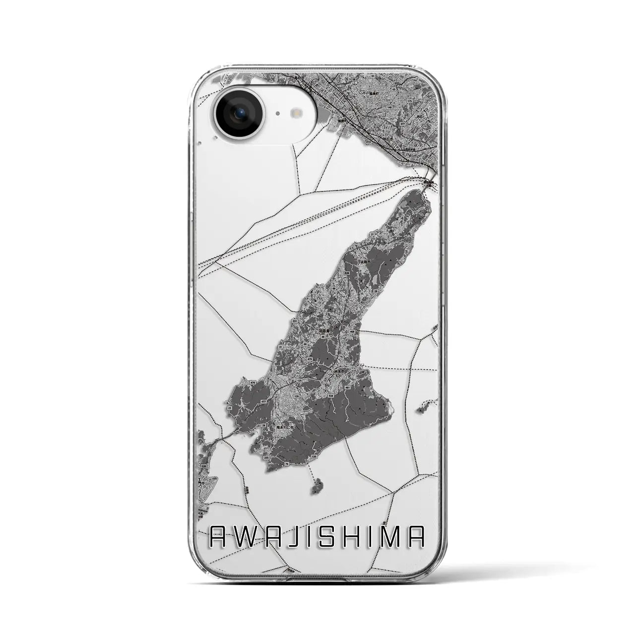 【淡路島2(兵庫県)】地図柄iPhoneケース(クリアタイプ)