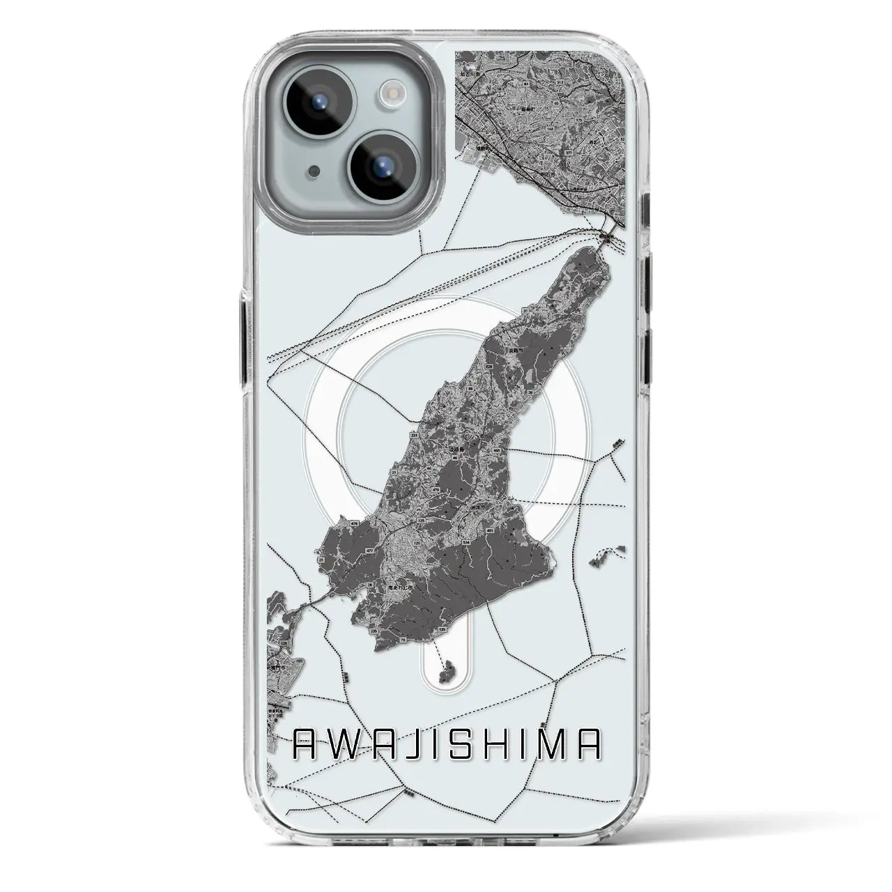 【淡路島2(兵庫県)】地図柄iPhoneケース(MagSafeタイプ)