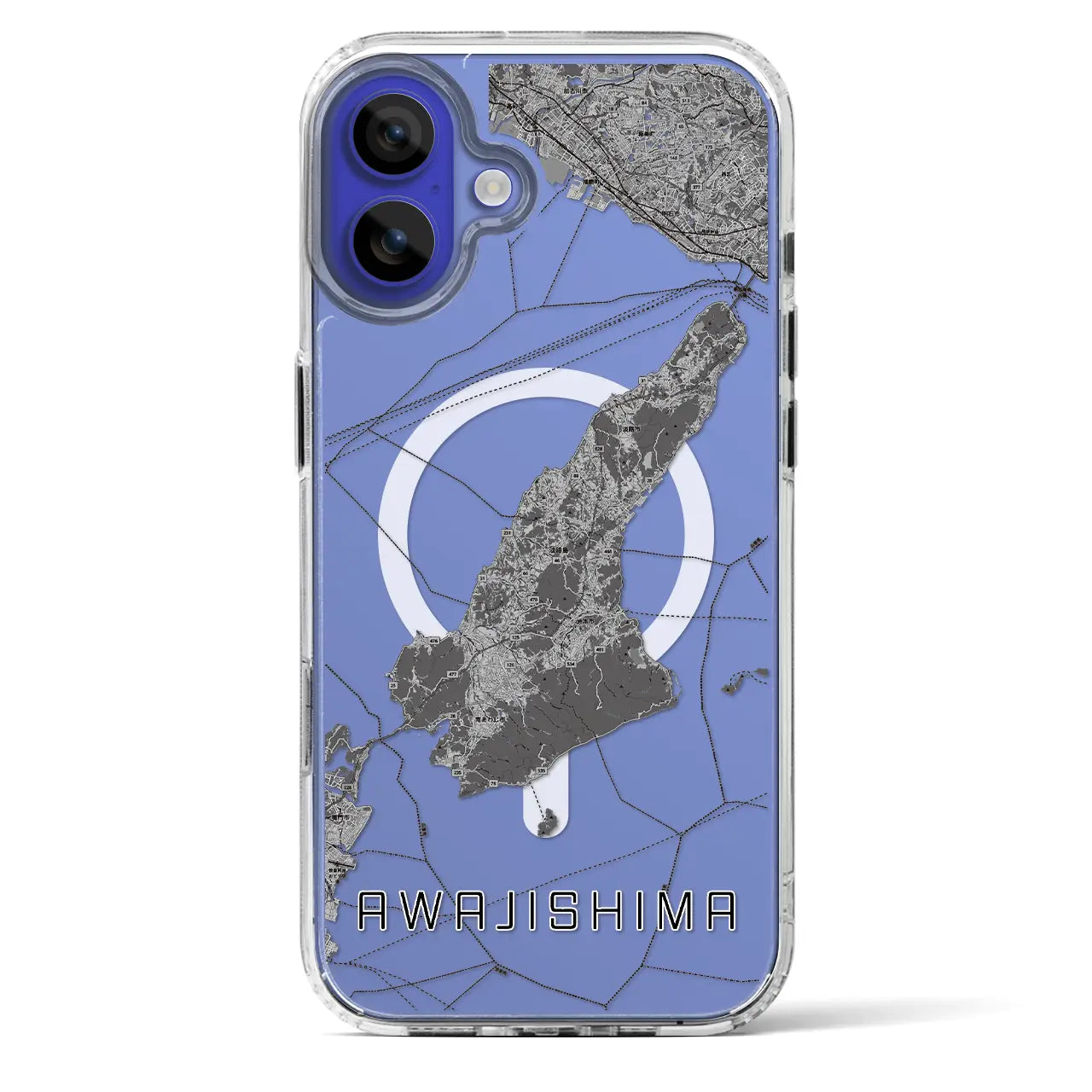 【淡路島2(兵庫県)】地図柄iPhoneケース(MagSafeタイプ)